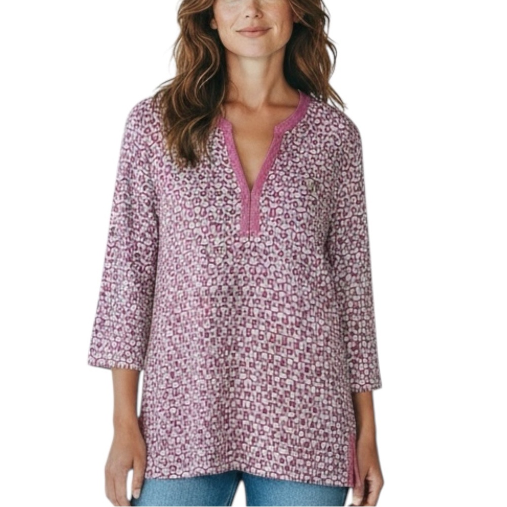 J. McLAUGHLIN for Dillards Geometric Patterned Tunic Top Size XL - QUIET LUXURY!